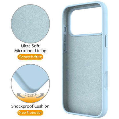 For iPhone 17 Pro Liquid Silicone MagSafe Magnetic Phone Case with Ring Holder(Sky Blue) - iPhone 17 Pro Cases by buy2fix | Online Shopping UK | buy2fix