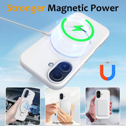 For iPhone 17 Liquid Silicone MagSafe Magnetic Phone Case with Ring Holder(White) - iPhone 17 Cases by buy2fix | Online Shopping UK | buy2fix
