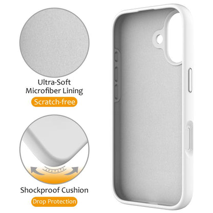 For iPhone 17 Liquid Silicone MagSafe Magnetic Phone Case with Ring Holder(White) - iPhone 17 Cases by buy2fix | Online Shopping UK | buy2fix