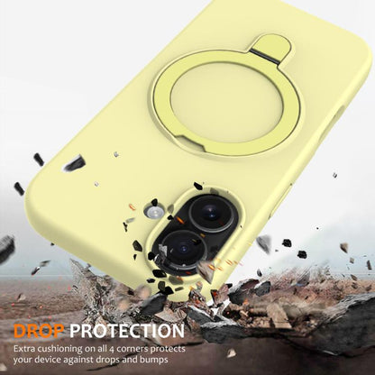 For iPhone 17 Liquid Silicone MagSafe Magnetic Phone Case with Ring Holder(Yellow) - iPhone 17 Cases by buy2fix | Online Shopping UK | buy2fix