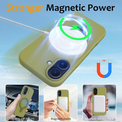 For iPhone 17 Liquid Silicone MagSafe Magnetic Phone Case with Ring Holder(Willow Green) - iPhone 17 Cases by buy2fix | Online Shopping UK | buy2fix