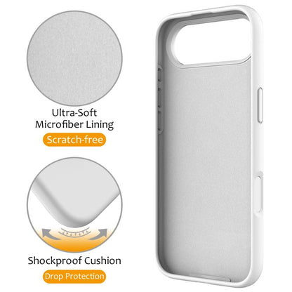 For iPhone Air Liquid Silicone MagSafe Magnetic Phone Case with Ring Holder(White) - iPhone Air Cases by buy2fix | Online Shopping UK | buy2fix