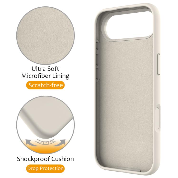 For iPhone Air Liquid Silicone MagSafe Magnetic Phone Case with Ring Holder(Antique White) - iPhone Air Cases by buy2fix | Online Shopping UK | buy2fix