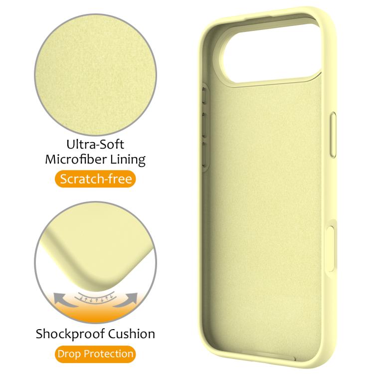 For iPhone Air Liquid Silicone MagSafe Magnetic Phone Case with Ring Holder(Yellow) - iPhone Air Cases by buy2fix | Online Shopping UK | buy2fix