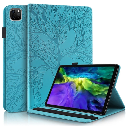For iPad Pro 12.9 2022 / 2021 / 2020 Life Tree Series Horizontal Flip Leather Tablet Case(Lake Blue) - iPad Pro 12.9 (2022/2021) Cases by buy2fix | Online Shopping UK | buy2fix
