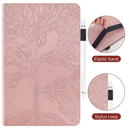 For iPad Pro 12.9 2022 / 2021 / 2020 Life Tree Series Horizontal Flip Leather Tablet Case(Rose Gold) - iPad Pro 12.9 (2022/2021) Cases by buy2fix | Online Shopping UK | buy2fix
