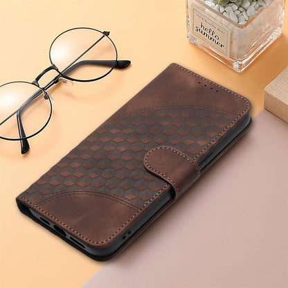 For iPhone 16e YX0060 Elephant Head Embossed Phone Leather Case with Lanyard(Coffee) by buy2fix