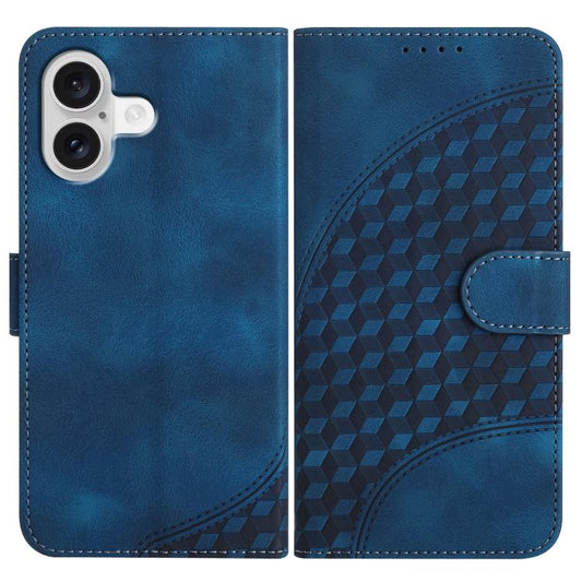 For iPhone 17 YX0060 Elephant Head Embossed Phone Leather Case with Lanyard(Royal Blue) - iPhone 17 Cases by buy2fix | Online Shopping UK | buy2fix
