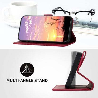 For iPhone 17 Pro Max YX0060 Elephant Head Embossed Phone Leather Case with Lanyard(Rose Red) - iPhone 17 Pro Max Cases by buy2fix | Online Shopping UK | buy2fix