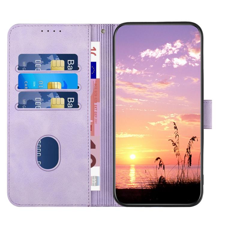 For iPhone 17 Pro YX0060 Elephant Head Embossed Phone Leather Case with Lanyard(Light Purple) - iPhone 17 Pro Cases by buy2fix | Online Shopping UK | buy2fix