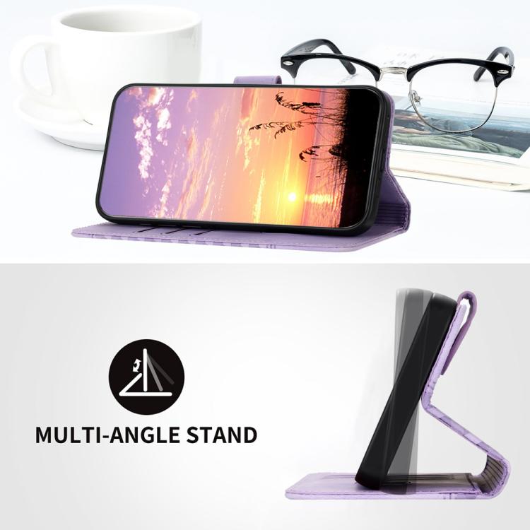 For iPhone 17 Pro YX0060 Elephant Head Embossed Phone Leather Case with Lanyard(Light Purple) - iPhone 17 Pro Cases by buy2fix | Online Shopping UK | buy2fix
