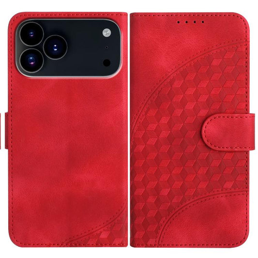 For iPhone 17 Pro YX0060 Elephant Head Embossed Phone Leather Case with Lanyard(Red) - iPhone 17 Pro Cases by buy2fix | Online Shopping UK | buy2fix