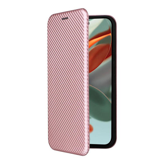 For Google Pixel 10 Pro XL 5G Global Carbon Fiber Texture Flip Leather Phone Case(Pink) - Google Cases by buy2fix | Online Shopping UK | buy2fix