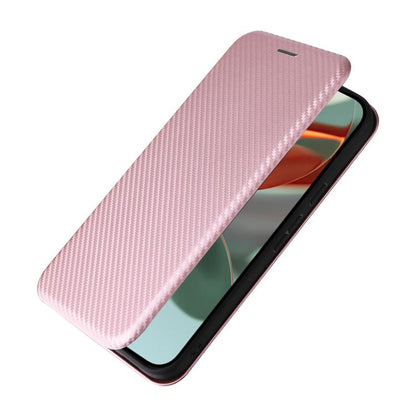 For Google Pixel 10 Pro XL 5G Global Carbon Fiber Texture Flip Leather Phone Case(Pink) - Google Cases by buy2fix | Online Shopping UK | buy2fix