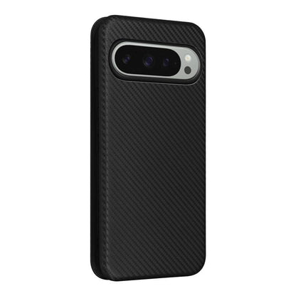 For Google Pixel 10 Pro XL 5G Global Carbon Fiber Texture Flip Leather Phone Case(Black) - Google Cases by buy2fix | Online Shopping UK | buy2fix