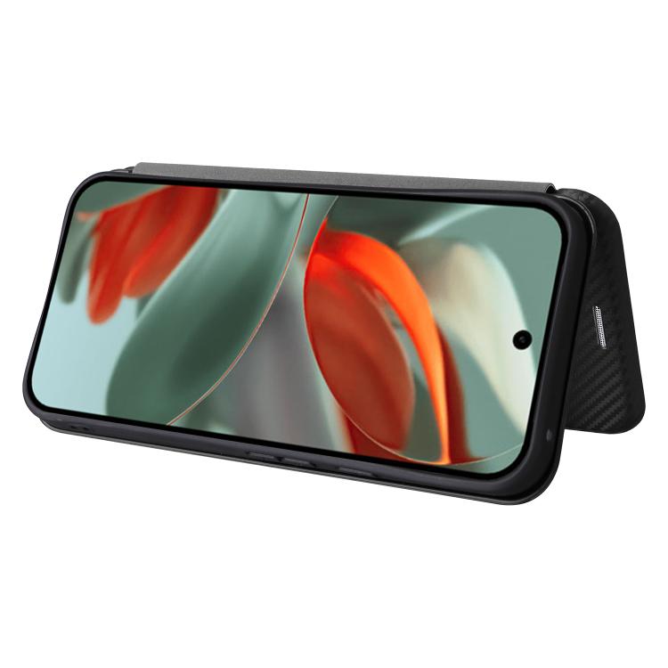 For Google Pixel 10 Pro XL 5G Global Carbon Fiber Texture Flip Leather Phone Case(Black) - Google Cases by buy2fix | Online Shopping UK | buy2fix