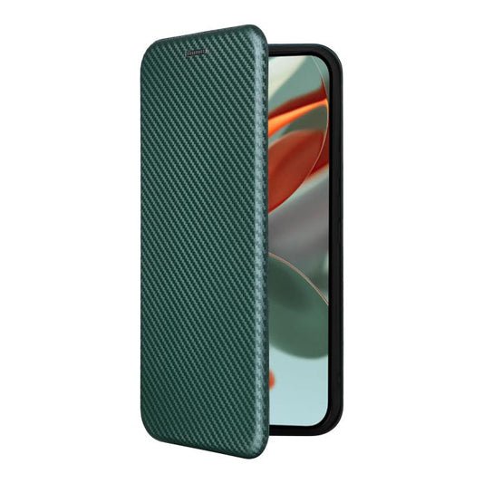 For Google Pixel 10 Pro XL 5G Global Carbon Fiber Texture Flip Leather Phone Case(Green) - Google Cases by buy2fix | Online Shopping UK | buy2fix