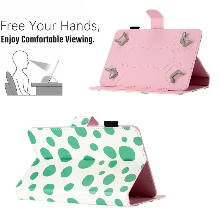 7 inch Dot Pattern Leather Tablet Case(White Green Dot) - 7 inch by buy2fix | Online Shopping UK | buy2fix