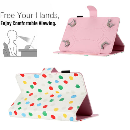 10 inch Dot Pattern Leather Tablet Case(White Colorful Dot) - 10 - 11 inch by buy2fix | Online Shopping UK | buy2fix