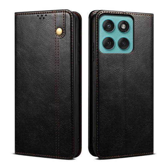For Motorola Moto G86 Power Oil Wax Crazy Horse Texture Leather Phone Case(Black)