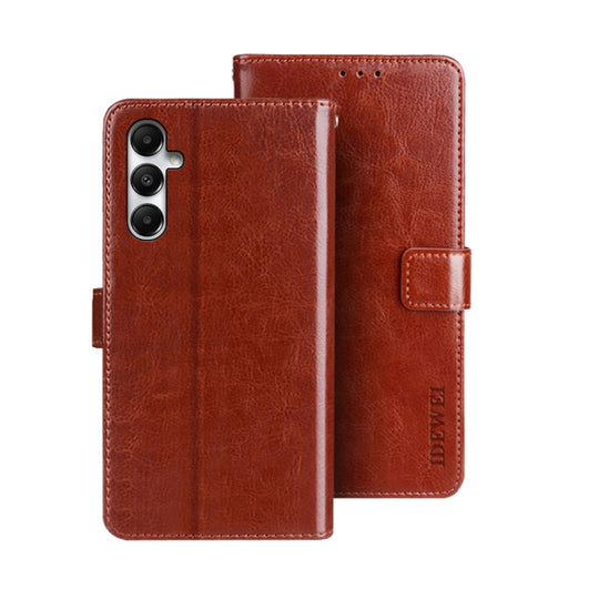 For Samsung Galaxy A05s 4G idewei Crazy Horse Texture Leather Phone Case(Brown)