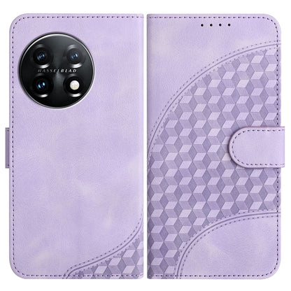 For OnePlus 11 Elephant Head Embossed Phone Leather Case with Lanyard(Light Purple) - OnePlus Cases by buy2fix | Online Shopping UK | buy2fix
