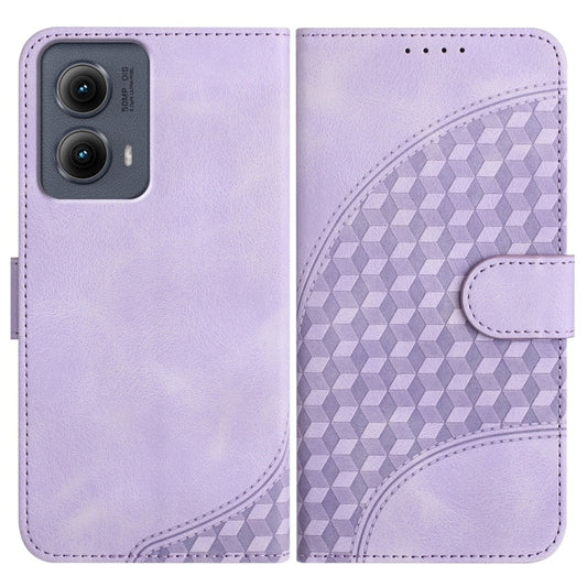 For Motorola Edge 5G 2024 Elephant Head Embossed Phone Leather Case with Lanyard(Light Purple) by buy2fix
