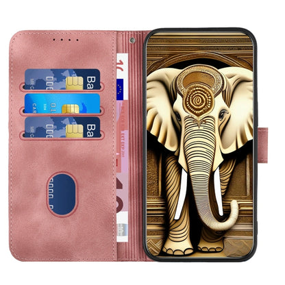 For Motorola Edge 5G 2024 Elephant Head Embossed Phone Leather Case with Lanyard(Pink) by buy2fix