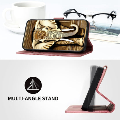 For Motorola Edge 5G 2024 Elephant Head Embossed Phone Leather Case with Lanyard(Pink) by buy2fix