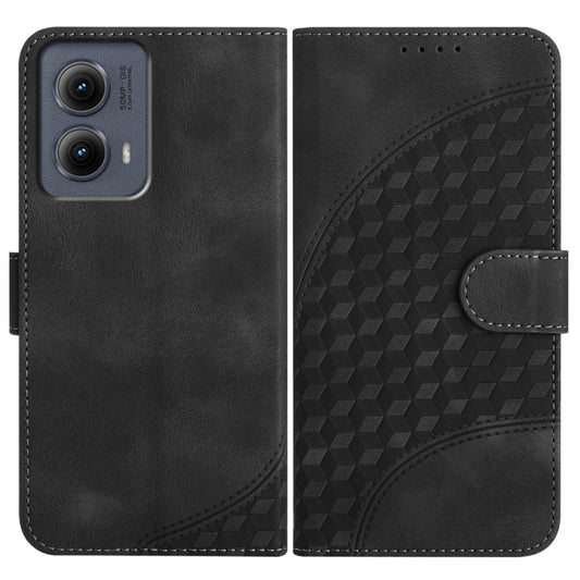 For Motorola Edge 5G 2024 Elephant Head Embossed Phone Leather Case with Lanyard(Black) by buy2fix