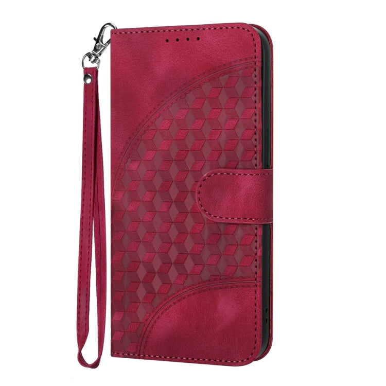 For Motorola Edge 5G 2024 Elephant Head Embossed Phone Leather Case with Lanyard(Rose Red) by buy2fix