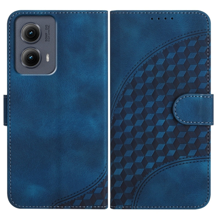 For Motorola Edge 5G 2024 Elephant Head Embossed Phone Leather Case with Lanyard(Royal Blue) by buy2fix
