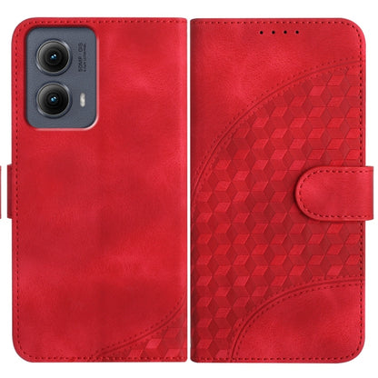 For Motorola Edge 5G 2024 Elephant Head Embossed Phone Leather Case with Lanyard(Red) by buy2fix