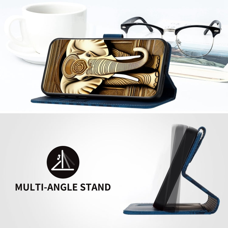 For Motorola Moto G Power 5G 2024 Elephant Head Embossed Phone Leather Case with Lanyard(Royal Blue) by buy2fix