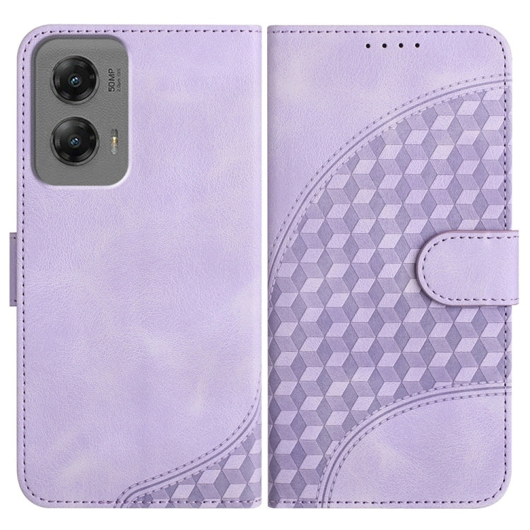 For Motorola Moto G Stylus 5G 2024 Elephant Head Embossed Phone Leather Case with Lanyard(Light Purple) by buy2fix