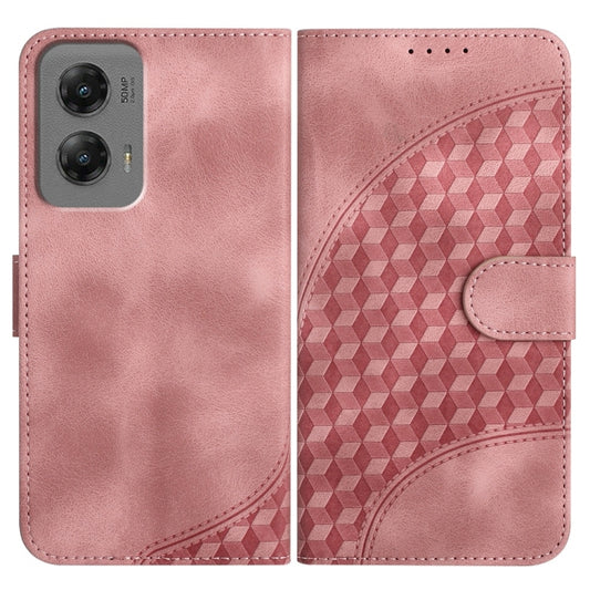 For Motorola Moto G Stylus 5G 2024 Elephant Head Embossed Phone Leather Case with Lanyard(Pink) by buy2fix