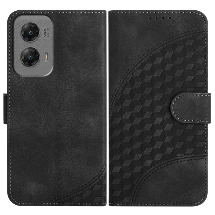 For Motorola Moto G Stylus 5G 2024 Elephant Head Embossed Phone Leather Case with Lanyard(Black) by buy2fix