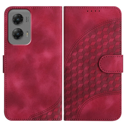 For Motorola Moto G Stylus 5G 2024 Elephant Head Embossed Phone Leather Case with Lanyard(Rose Red) by buy2fix