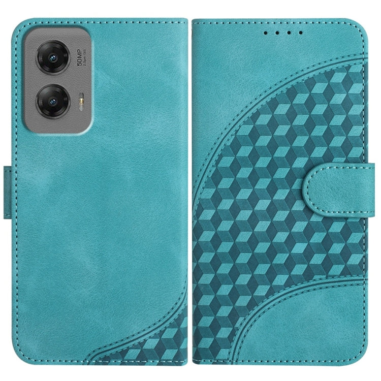 For Motorola Moto G Stylus 5G 2024 Elephant Head Embossed Phone Leather Case with Lanyard(Light Blue) by buy2fix