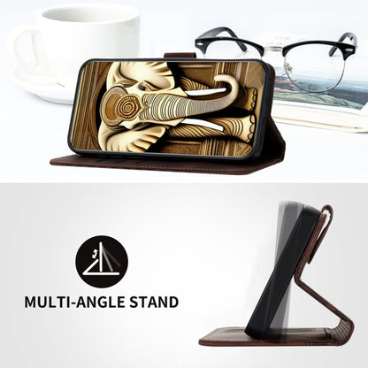 For Motorola Moto G Stylus 5G 2024 Elephant Head Embossed Phone Leather Case with Lanyard(Coffee) by buy2fix