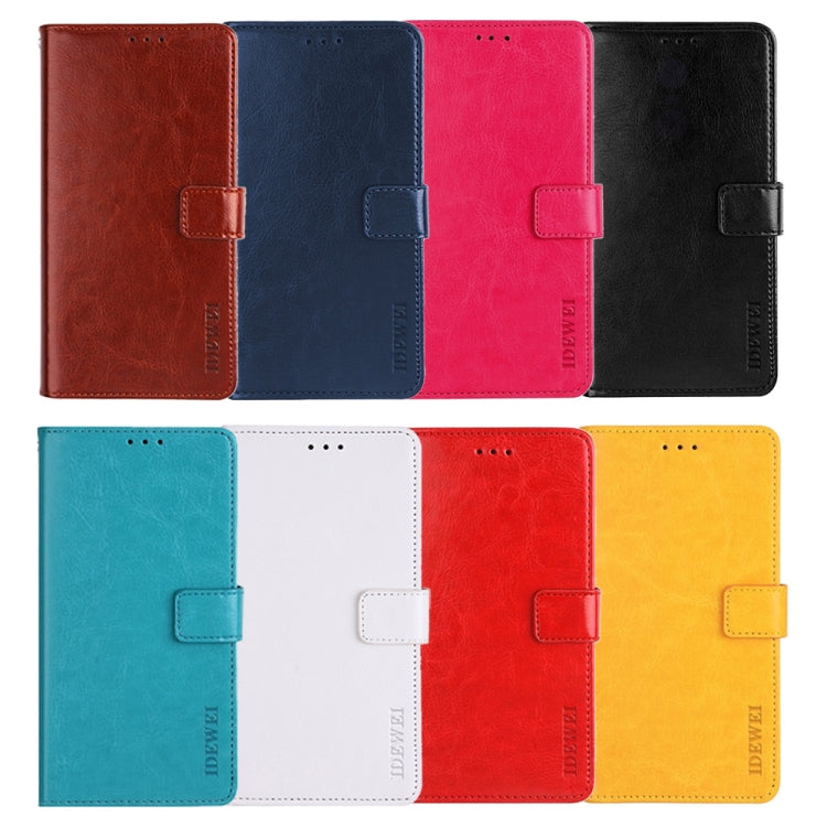 For iPhone 15 Pro idewei Crazy Horse Texture Leather Phone Case with Holder(Red) - iPhone 15 Pro Cases by idewei | Online Shopping UK | buy2fix
