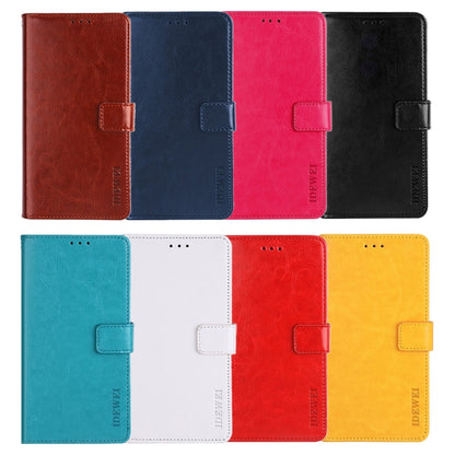 For iPhone 15 Pro idewei Crazy Horse Texture Leather Phone Case with Holder(Red) - iPhone 15 Pro Cases by idewei | Online Shopping UK | buy2fix