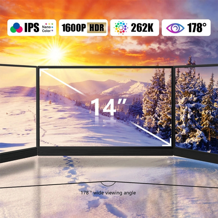 14 inch HDR 2560x1600P IPS Screen Portable Monitor(US Plug) by buy2fix