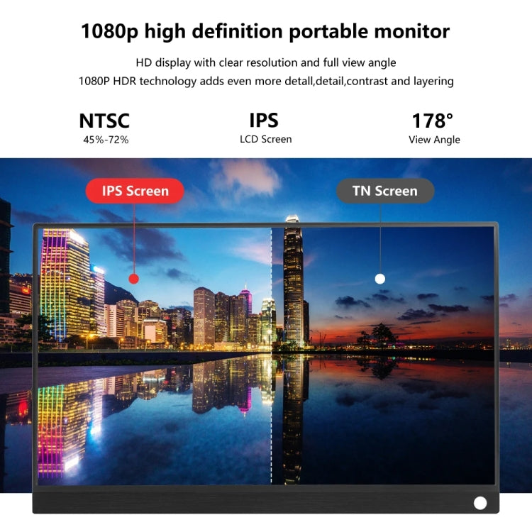15.6 inch HDR 1080P IPS Screen Portable Monitor(No Charger) by buy2fix