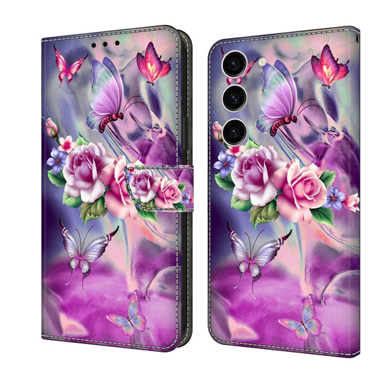 For Samsung Galaxy S24+ 5G Crystal 3D Shockproof Protective Leather Phone Case(Butterfly)