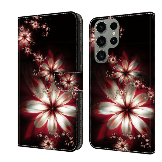 For Samsung Galaxy S24 Ultra 5G Crystal 3D Shockproof Protective Leather Phone Case(Fantastic Flower) - Galaxy S24 Ultra 5G Cases by buy2fix | Online Shopping UK | buy2fix