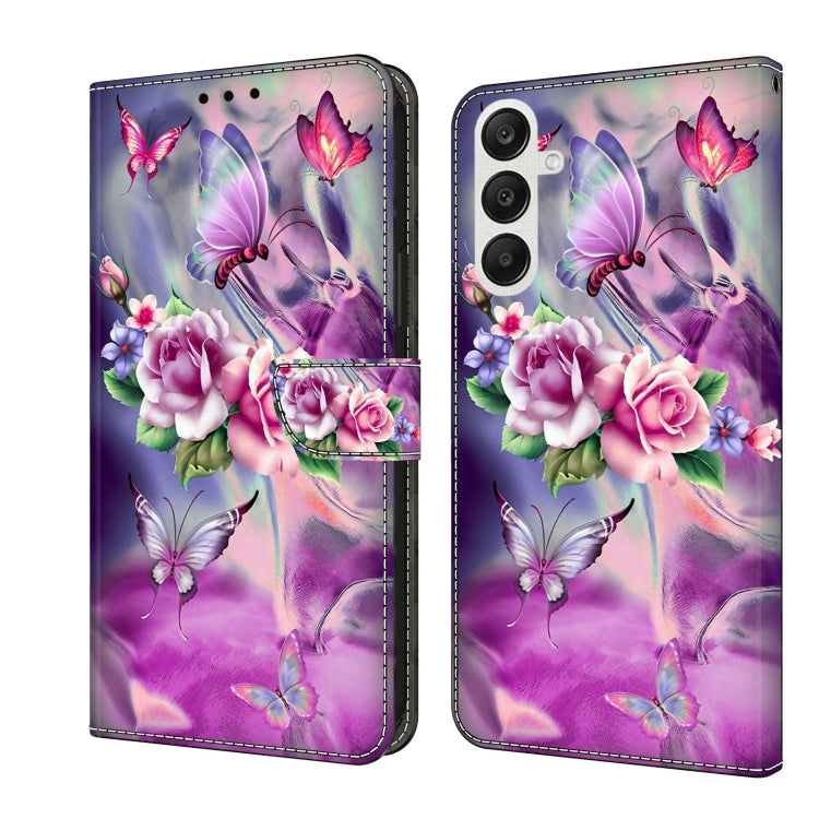 For Samsung Galaxy A25 5G Crystal 3D Shockproof Protective Leather Phone Case(Butterfly) by buy2fix