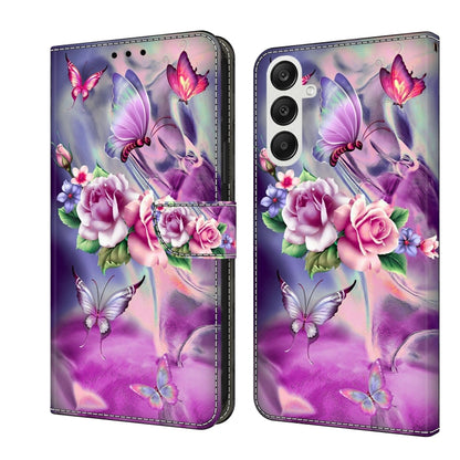 For Samsung Galaxy A25 5G Crystal 3D Shockproof Protective Leather Phone Case(Butterfly) by buy2fix