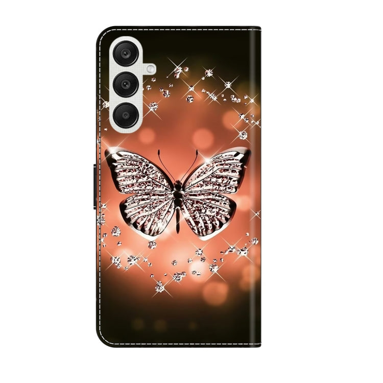 For Samsung Galaxy A25 5G Crystal 3D Shockproof Protective Leather Phone Case(Crystal Butterfly) by buy2fix