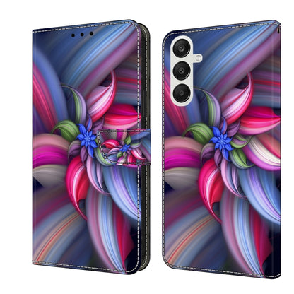For Samsung Galaxy A25 5G Crystal 3D Shockproof Protective Leather Phone Case(Colorful Flower) by buy2fix